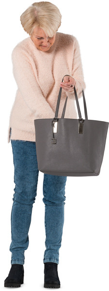 Mature woman with black bag image