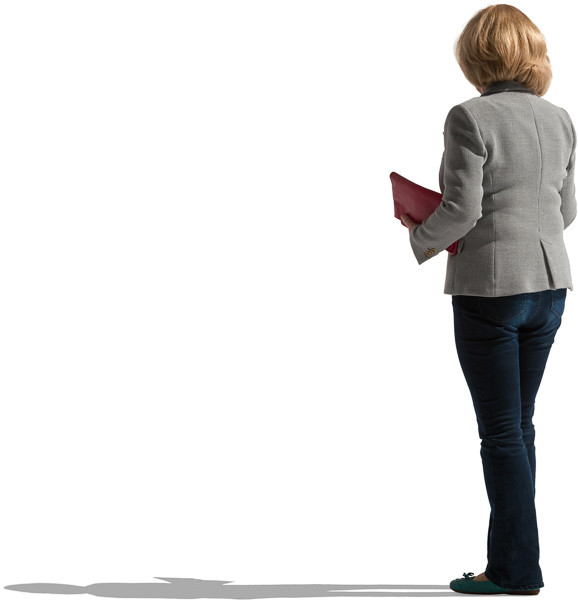 Standing woman in jeans image