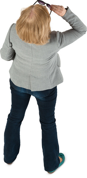 Woman pulling out the glasses image
