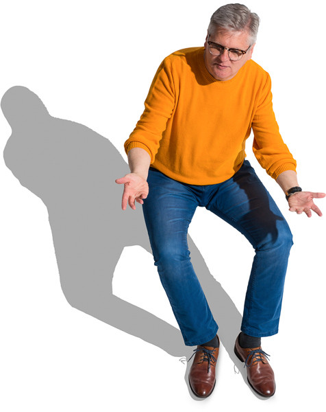 Man sitting in autumn clothes image