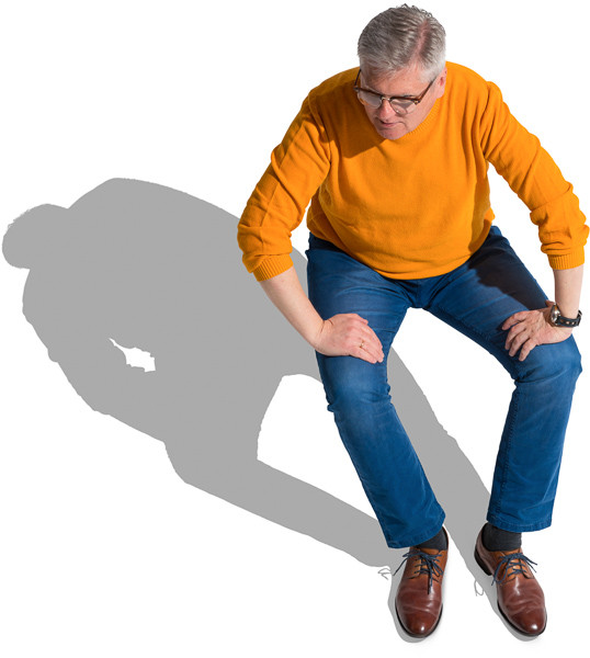 Sitting man in casual clothes image