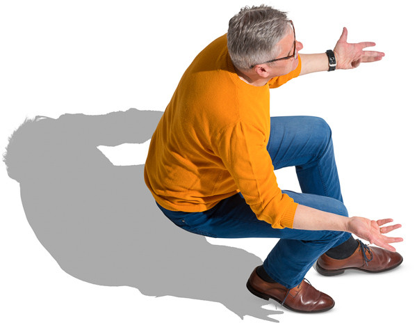 Older man explain something image