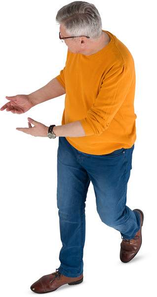 Walking older man image