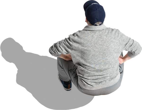 Sitting man in sport clothes image
