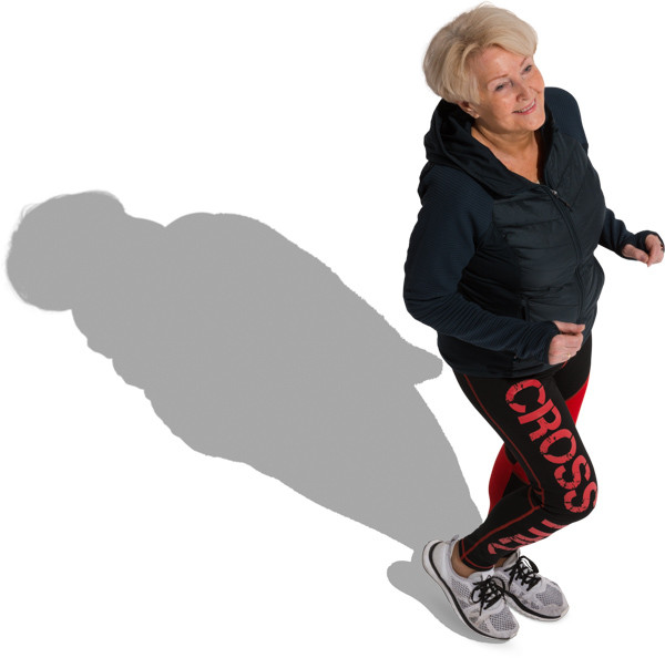 Runing and laughing woman image