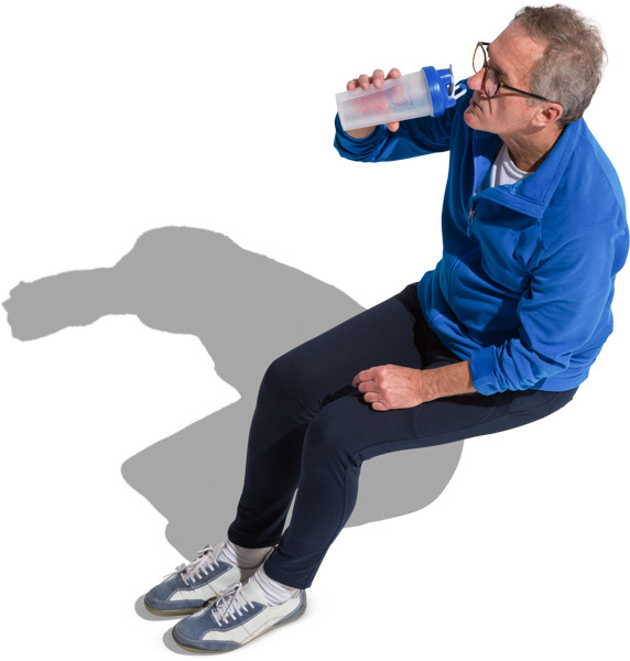Senior man drinking image