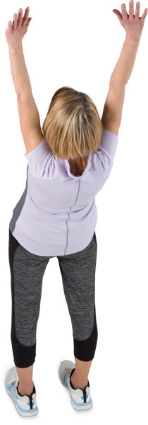 Standing woman with hands up image