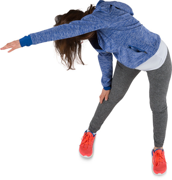Woman waves her arms image