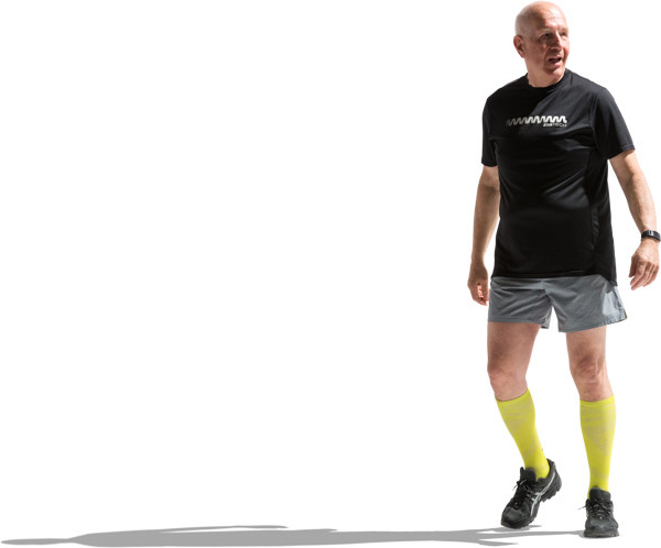 Walking man in yellow socks image