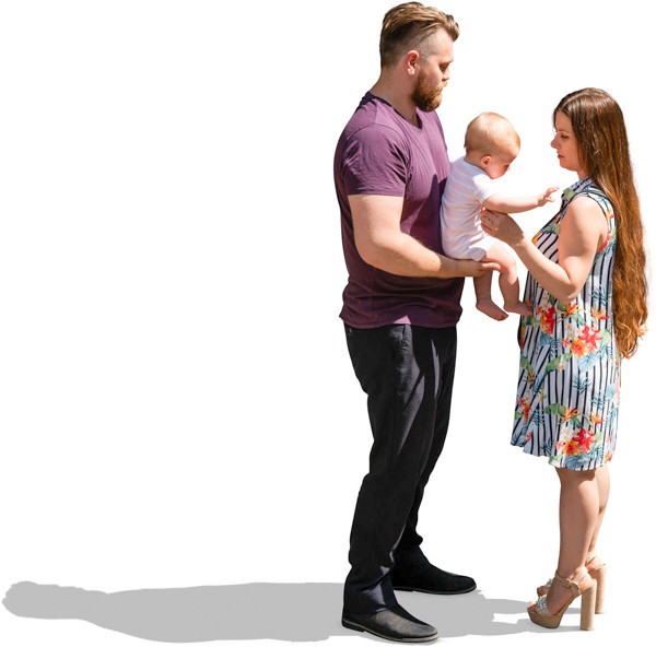 Parents with a child in their arms image