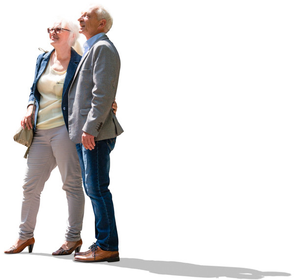 Seniors Couple Standing In The Sun